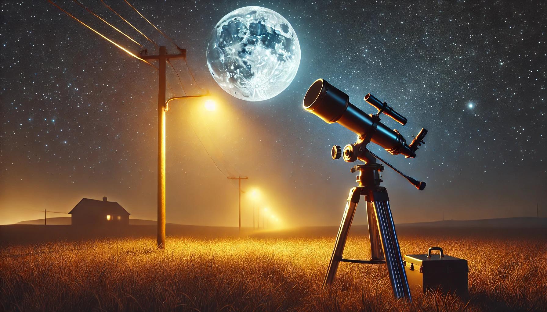 Lichtverschmutzung durch Vollmond und künstliche Lichtquellen