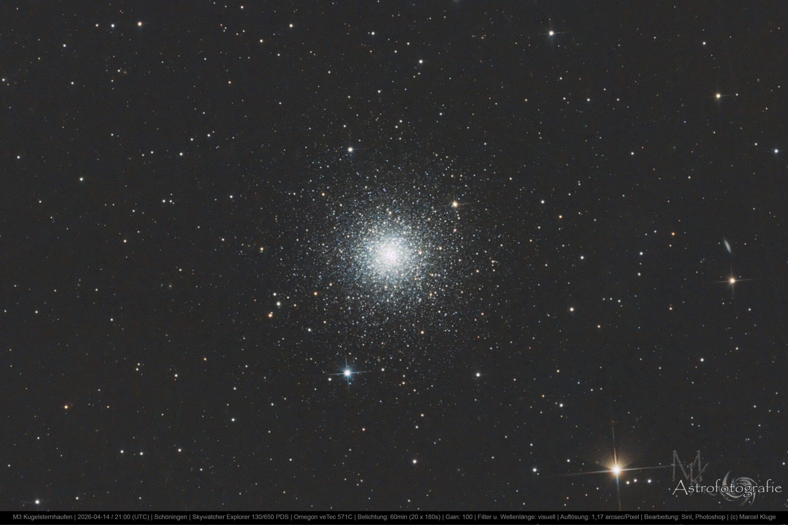 M3 Kugelsternhaufen: Exp 1h, HDR